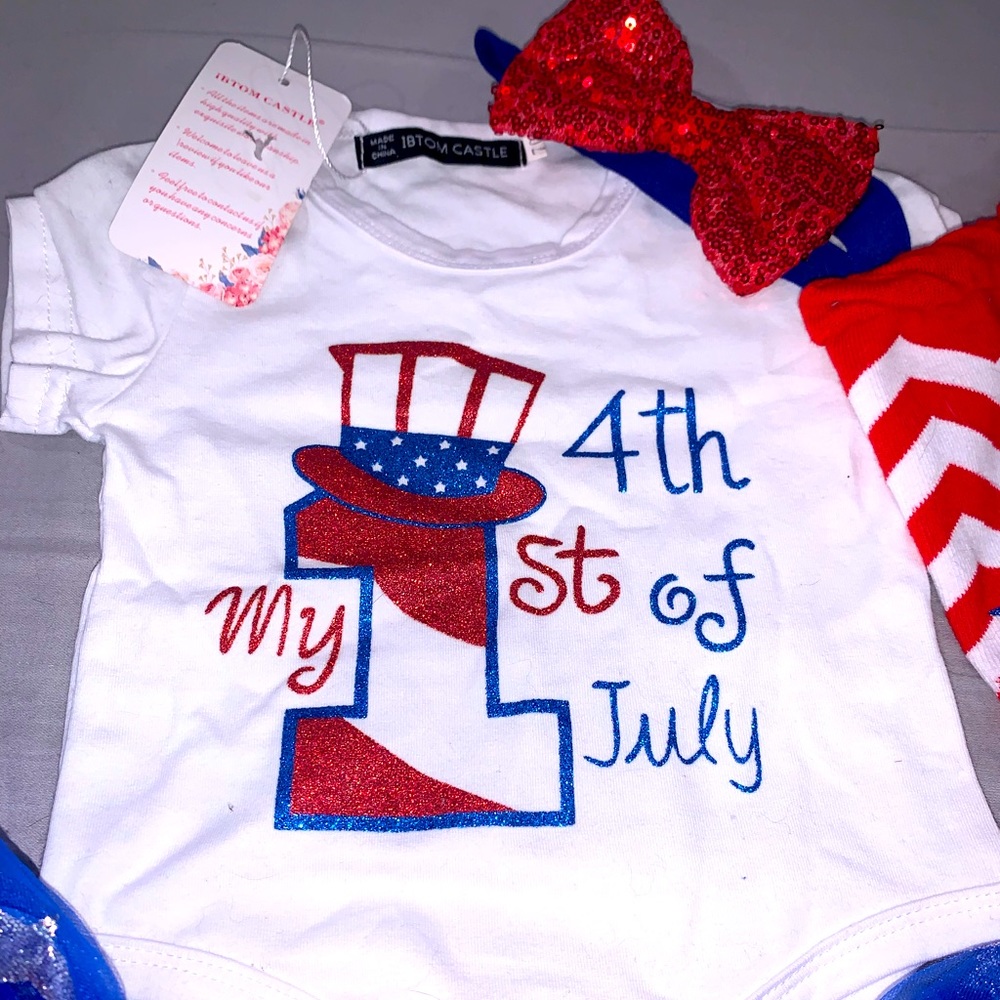 Baby Girl IBTOM Castle First 4th Of July Set - Picture 2 of 4